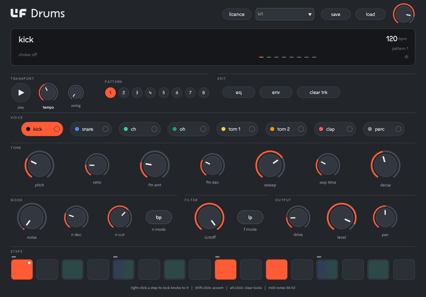 LF Drums interface